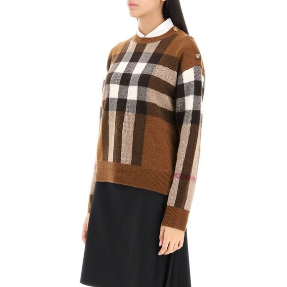 Burberry 'Darla' Exaggerated Check Sweater In Wool And Cashmere - Picture 4 of 4
